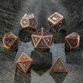 Metal solid dragon scale pattern ancient red copper dice set