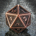 Metal solid dragon scale pattern ancient red copper dice set