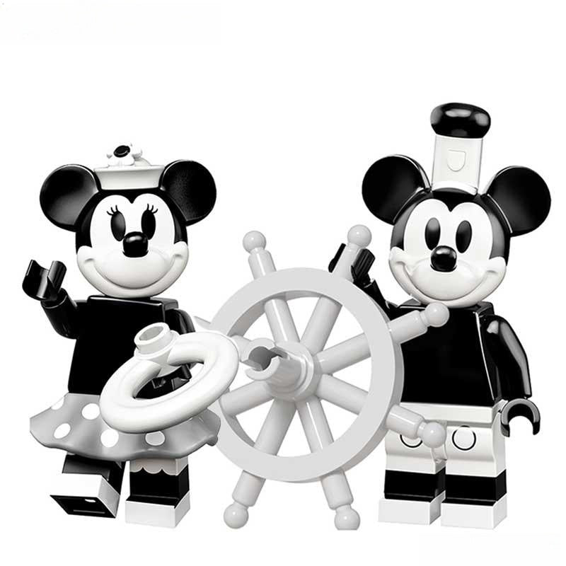 Mickey & Minnie Mouse Disney Minifigures set of 2 (Black & White)