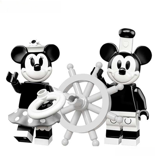 Mickey & Minnie Mouse Disney Minifigures set of 2 (Black & White)