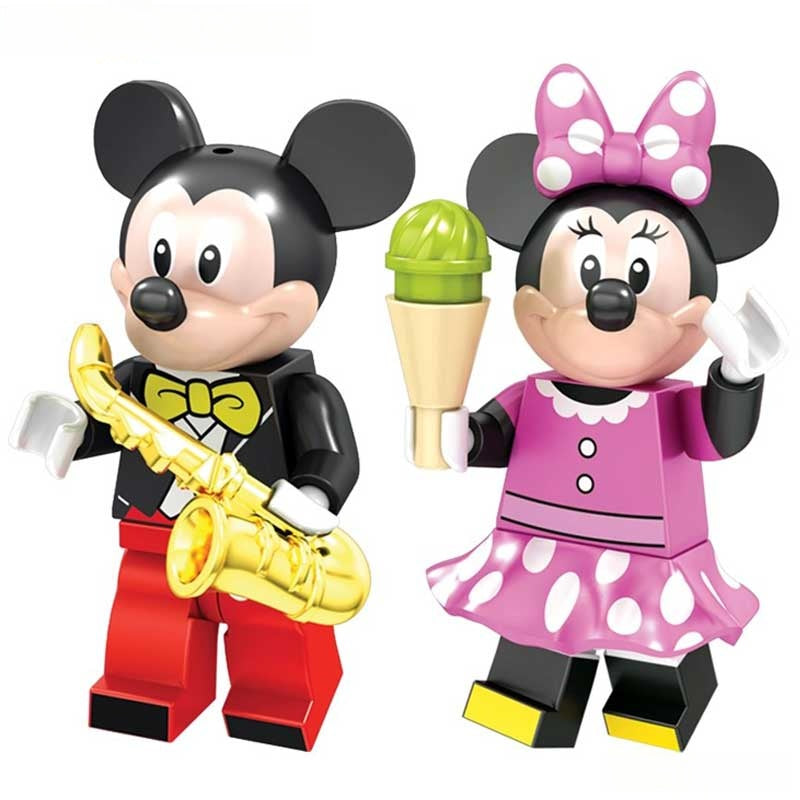 Mickey & Minnie Mouse set of 2 Disney Lego Minifigures Custom Toys 4