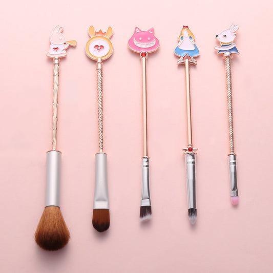 Midi Fox Alice Makeup Brush Set Powder Brush Blush Brush Eyebrow Brush Sponge Stick