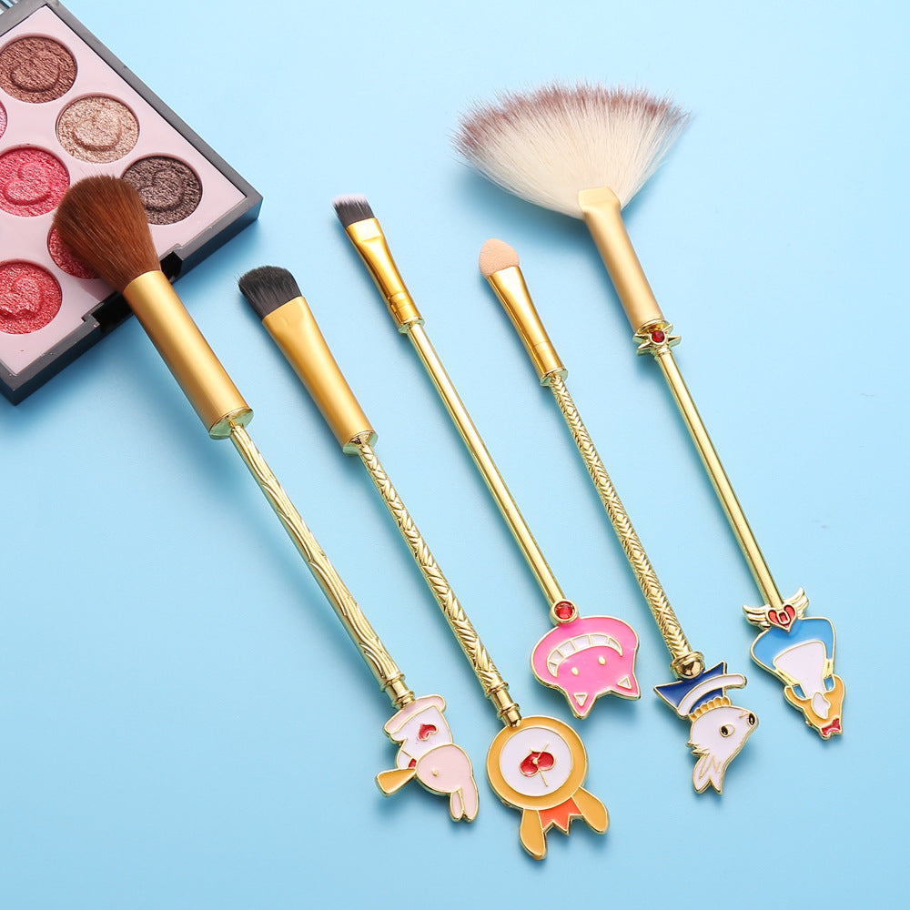 Midi Fox Alice Makeup Brush Set Powder Brush Blush Brush Eyebrow Brush Sponge Stick