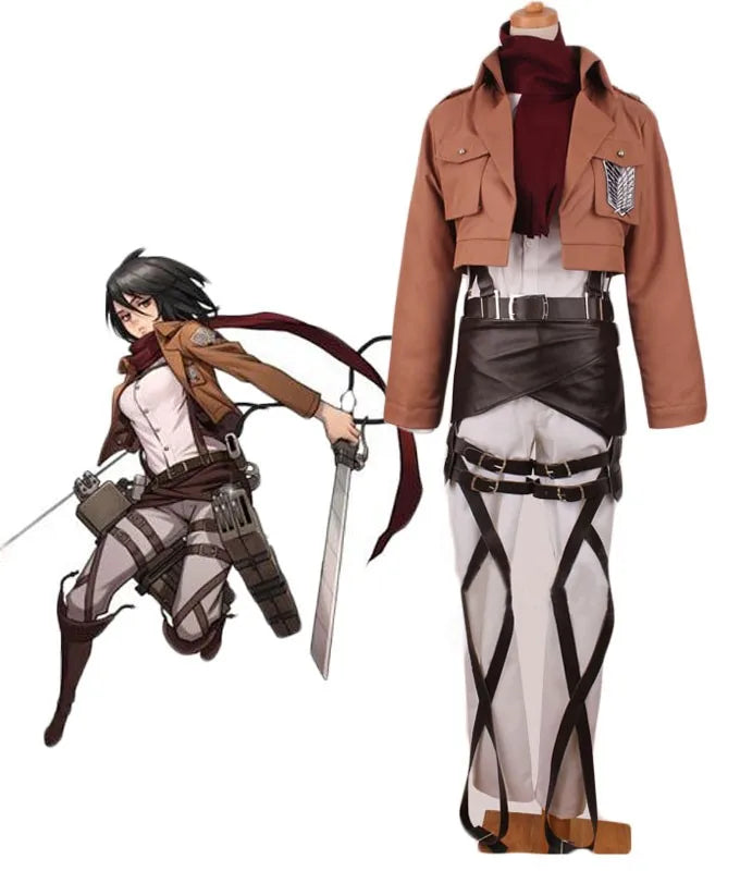 Mikasa Ackerman Cosplay Costume Attack on Titan Recon Corps Cosplay Costume Custom Made Any Size