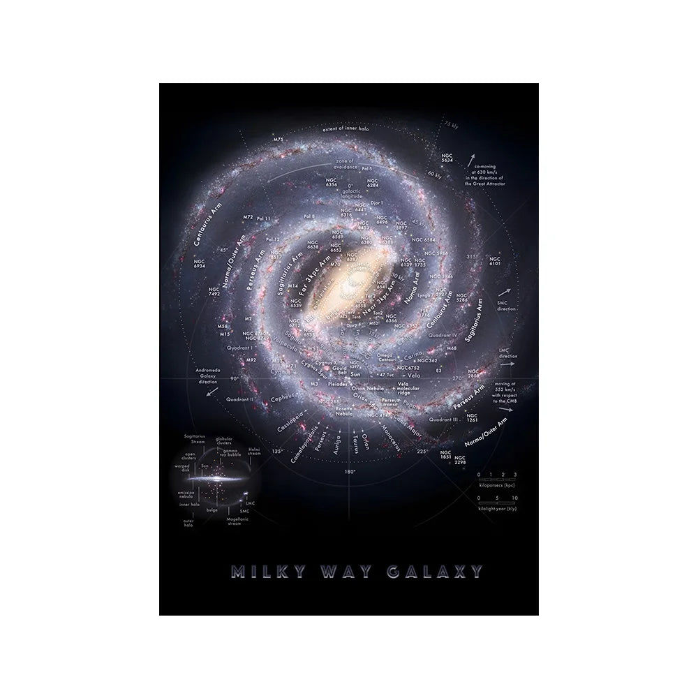 Milky Way Galaxy Canvas Art Posters and Prints Maps Of The Universe Wall Art Painting Starry Sky Pictures Home Decor Cuadros