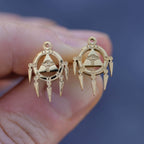 Yu-Gi-Oh!™ Millennium Ring Stud Earrings - Chrome / Pair