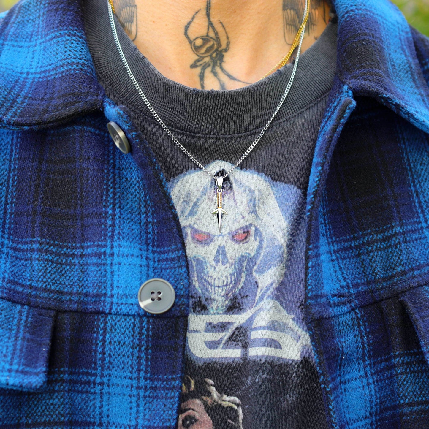 Naruto™ Minato's Kunai Necklace - Chrome