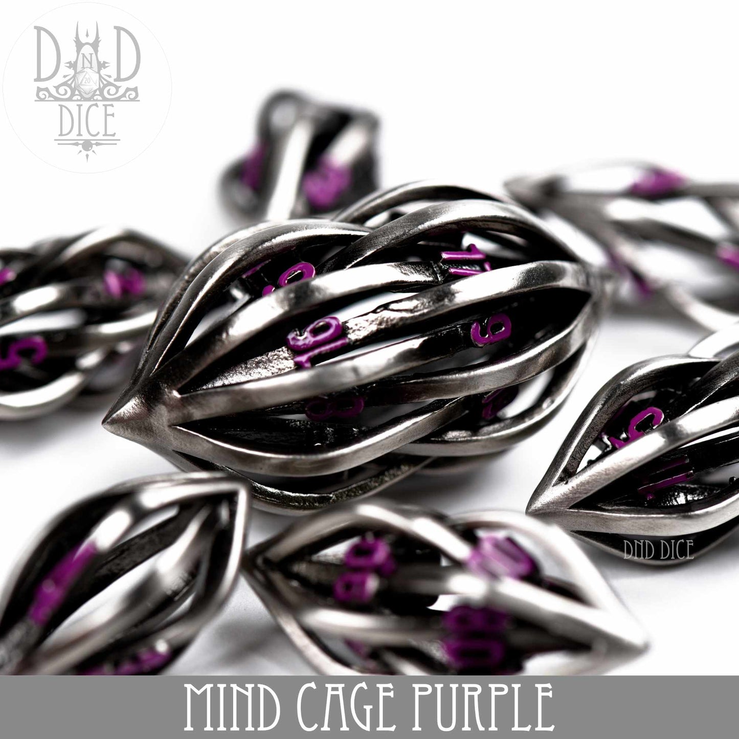 Mind Cage Purple - Metal Dice Set (Gift Box)