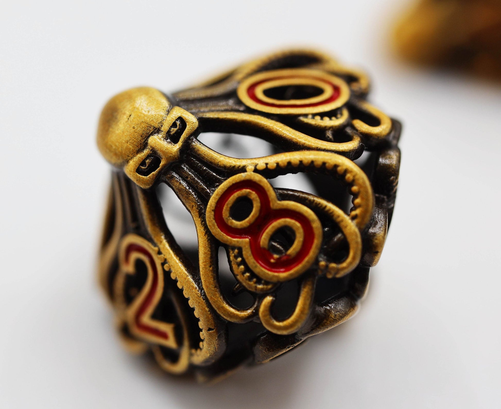 Mind Eater: Gold - Hollow Metal RPG Dice Set - 