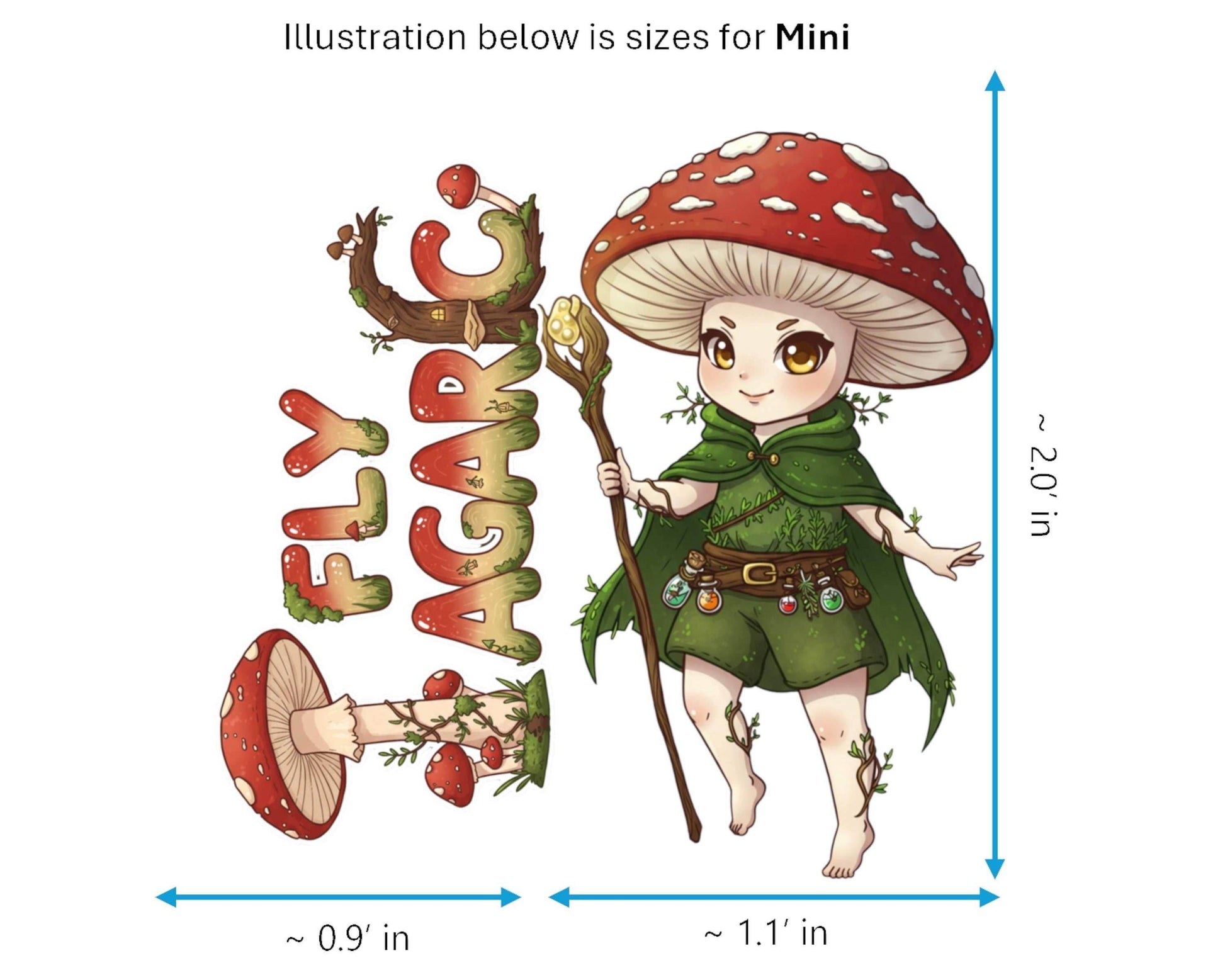 Fly Agaric Sticker and Magnet - the Forest Fey Fungikins™ – Whimsical Mushroom Art | Waterproof & UV-Proof - Sticker / Mini