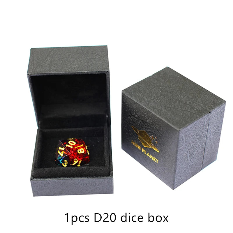 MINI PLANET Polyhedral Resin D20 Dice With Sharp Edges D&D 20 Sided Dice For RPG Table Board Games Handcrafted D20 Dice