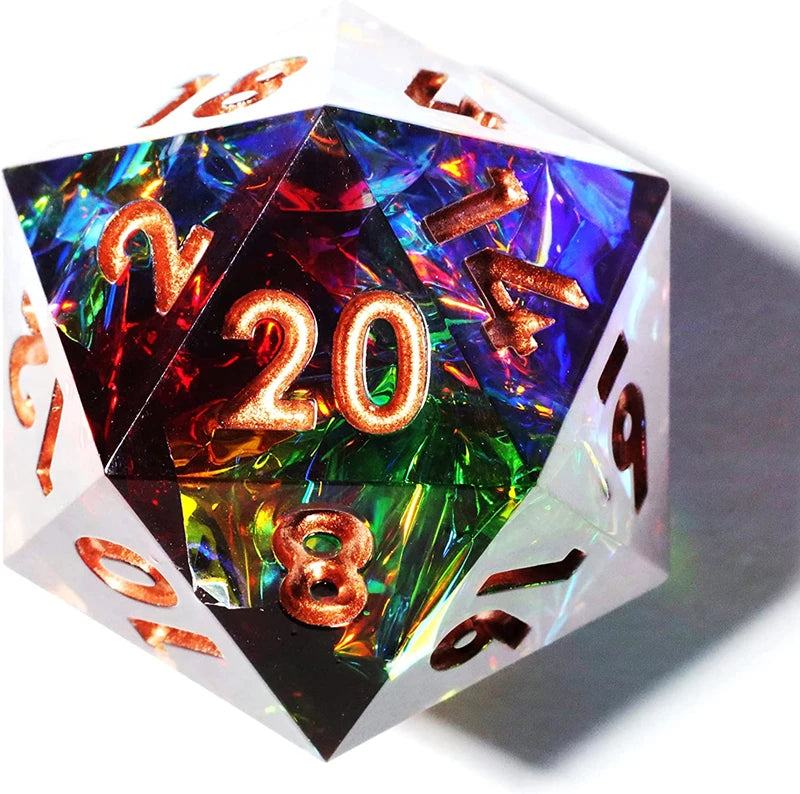 MINI PLANET Polyhedral Resin D20 Dice With Sharp Edges D&D 20 Sided Dice For RPG Table Board Games Handcrafted D20 Dice