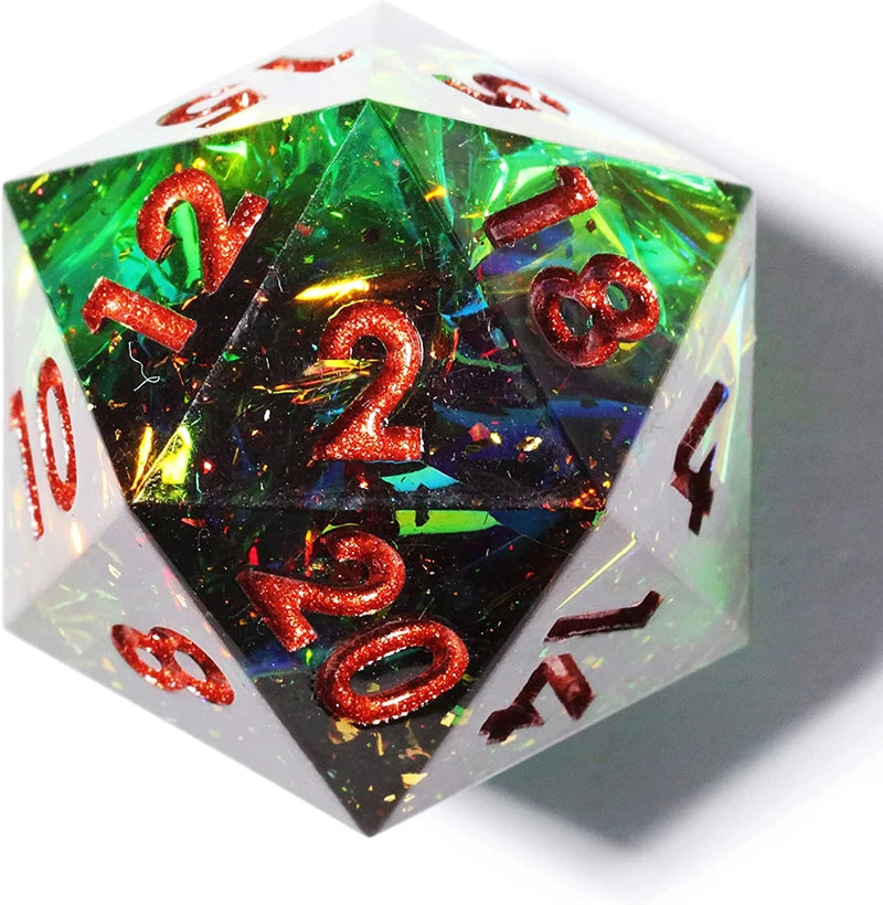 MINI PLANET Polyhedral Resin D20 Dice With Sharp Edges D&D 20 Sided Dice For RPG Table Board Games Handcrafted D20 Dice