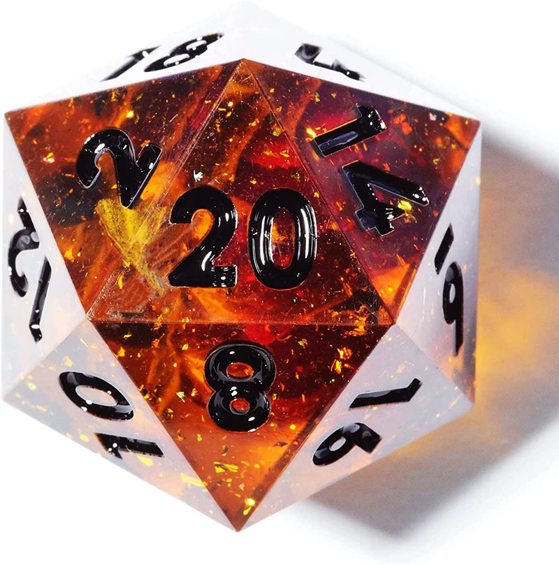 MINI PLANET Polyhedral Resin D20 Dice With Sharp Edges D&D 20 Sided Dice For RPG Table Board Games Handcrafted D20 Dice