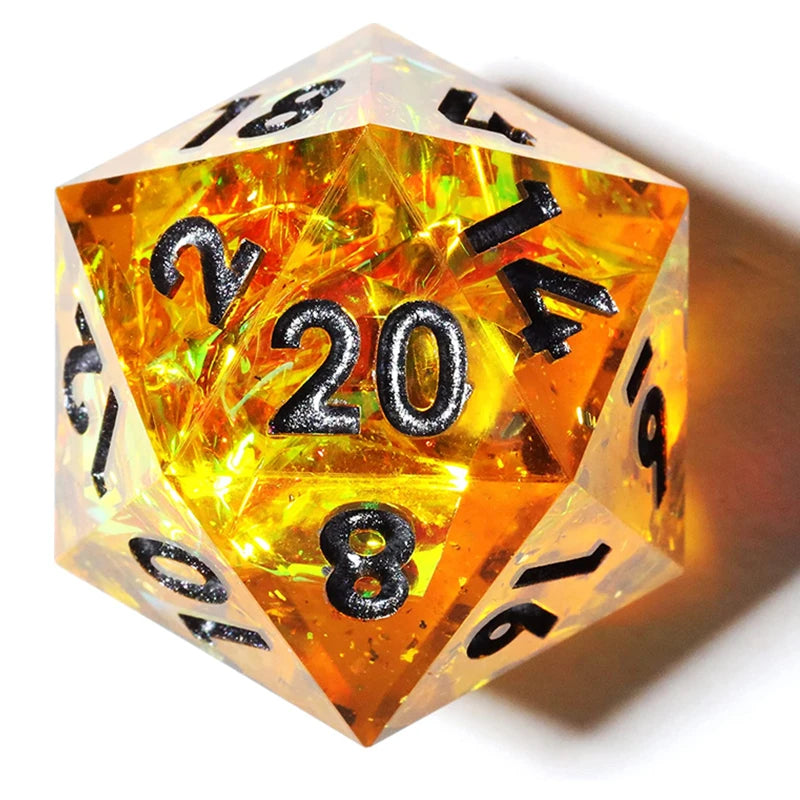 MINI PLANET Polyhedral Resin D20 Dice With Sharp Edges D&D 20 Sided Dice For RPG Table Board Games Handcrafted D20 Dice