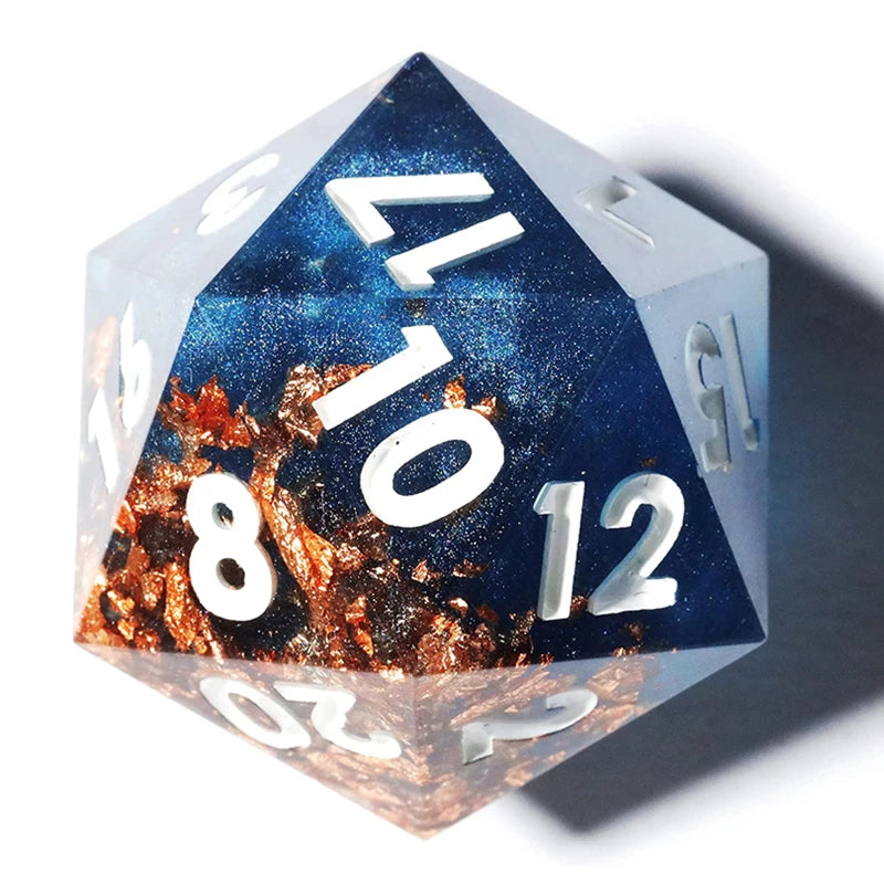 MINI PLANET Polyhedral Resin D20 Dice With Sharp Edges D&D 20 Sided Dice For RPG Table Board Games Handcrafted D20 Dice