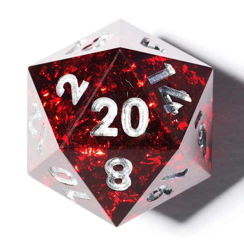 MINI PLANET Polyhedral Resin D20 Dice With Sharp Edges D&D 20 Sided Dice For RPG Table Board Games Handcrafted D20 Dice