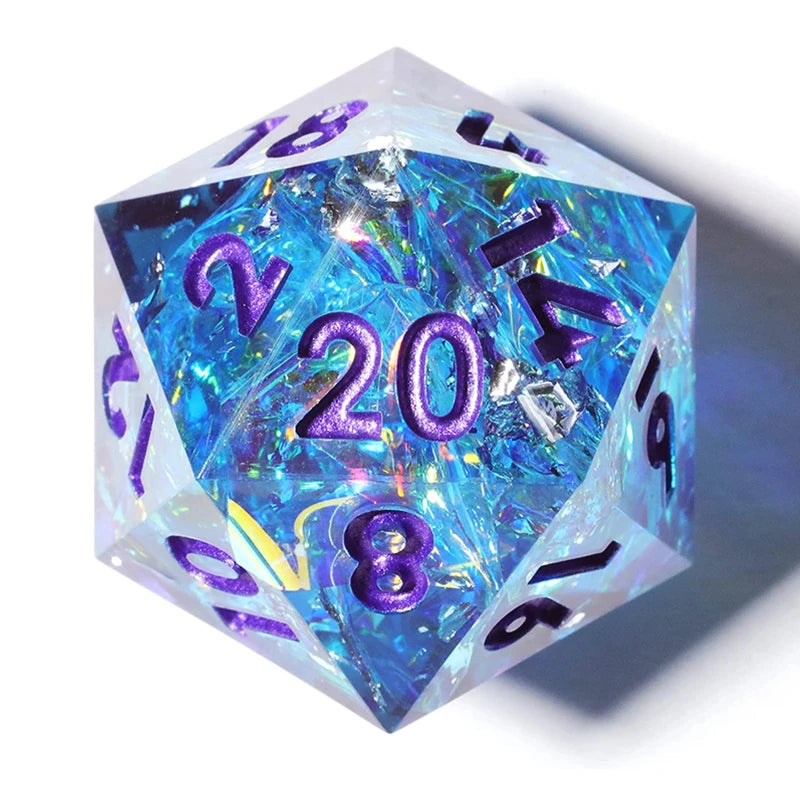 MINI PLANET Polyhedral Resin D20 Dice With Sharp Edges D&D 20 Sided Dice For RPG Table Board Games Handcrafted D20 Dice