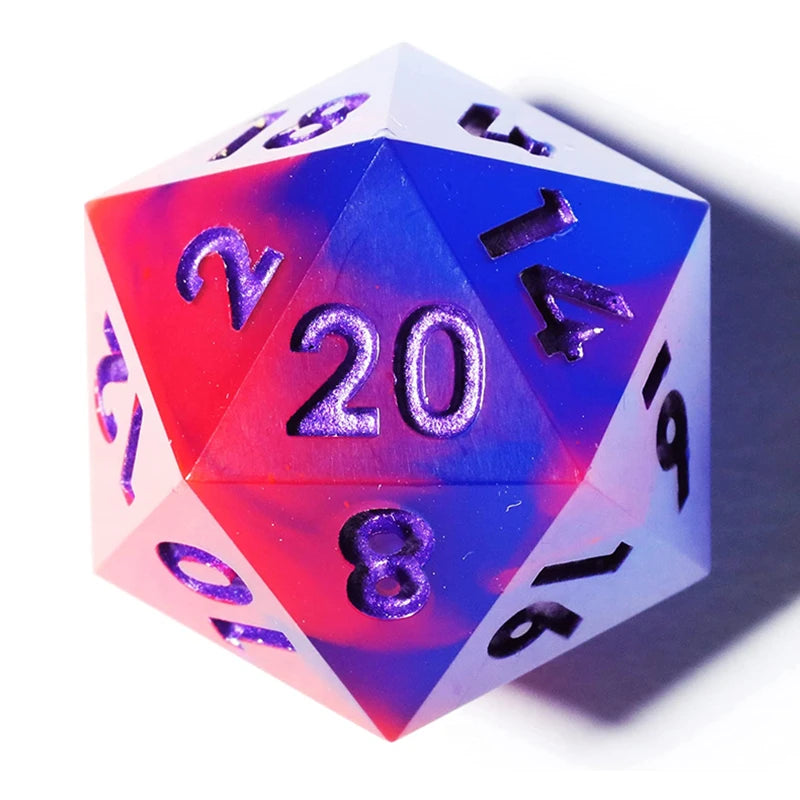 MINI PLANET Polyhedral Resin D20 Dice With Sharp Edges D&D 20 Sided Dice For RPG Table Board Games Handcrafted D20 Dice