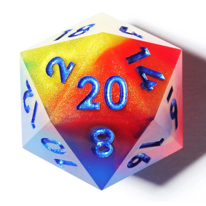 MINI PLANET Polyhedral Resin D20 Dice With Sharp Edges D&D 20 Sided Dice For RPG Table Board Games Handcrafted D20 Dice