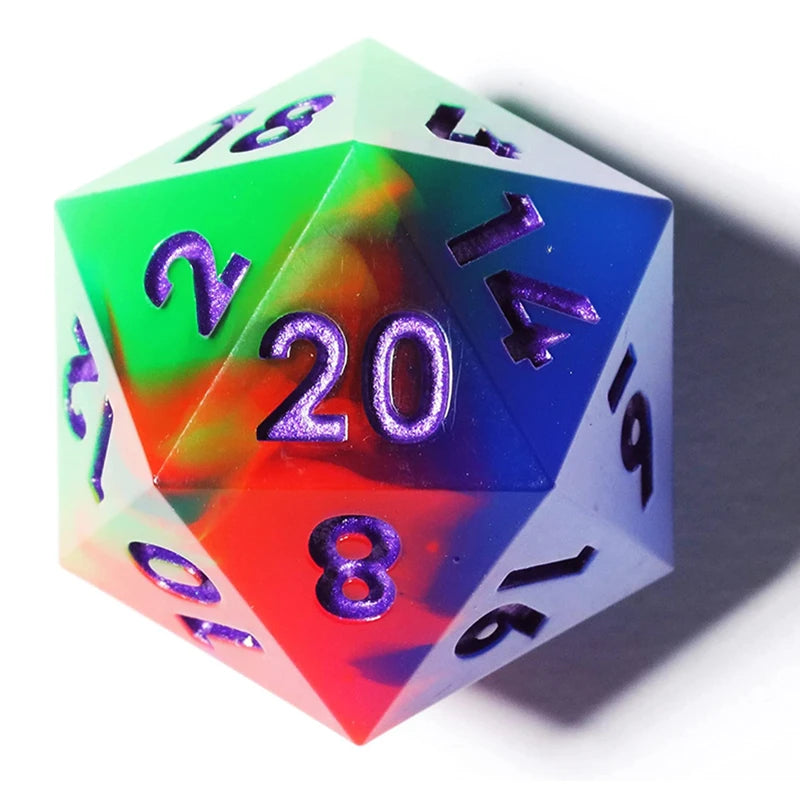 MINI PLANET Polyhedral Resin D20 Dice With Sharp Edges D&D 20 Sided Dice For RPG Table Board Games Handcrafted D20 Dice