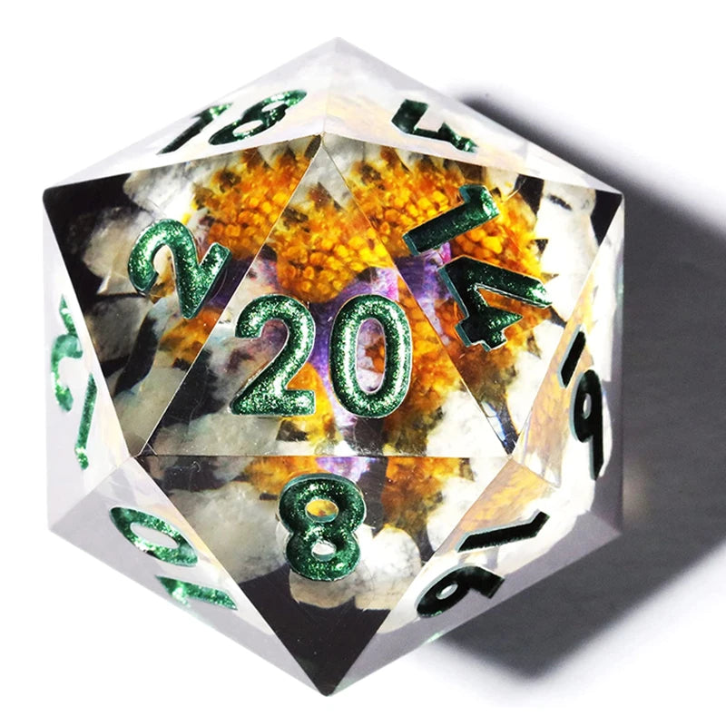 MINI PLANET Polyhedral Resin D20 Dice With Sharp Edges D&D 20 Sided Dice For RPG Table Board Games Handcrafted D20 Dice