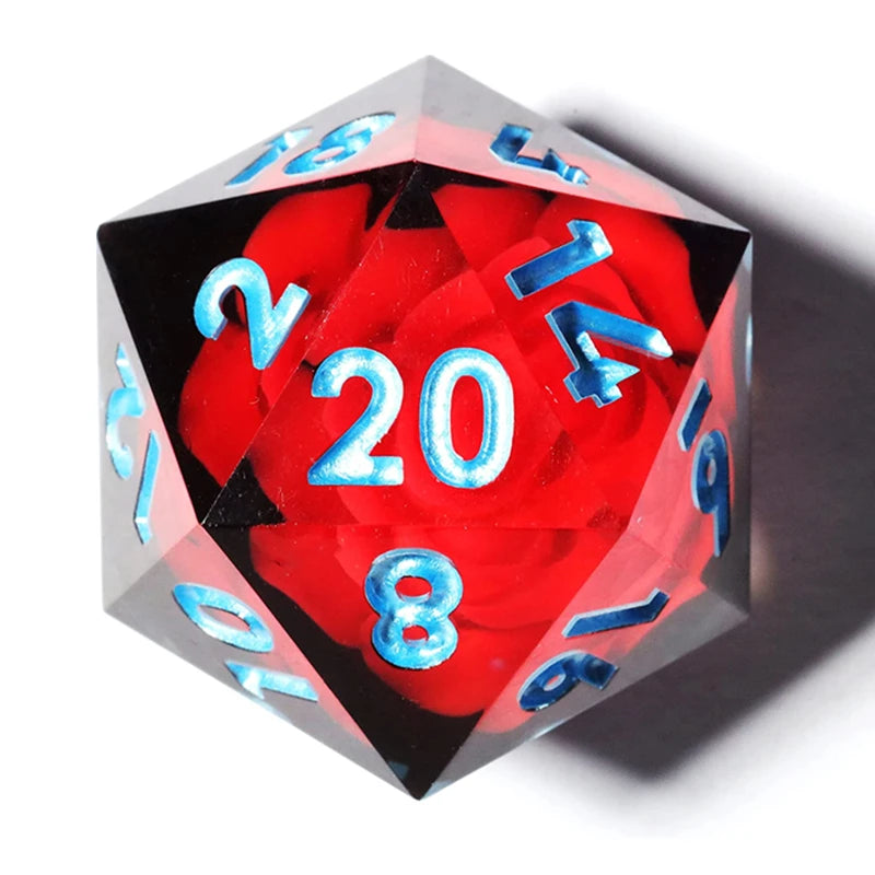 MINI PLANET Polyhedral Resin D20 Dice With Sharp Edges D&D 20 Sided Dice For RPG Table Board Games Handcrafted D20 Dice