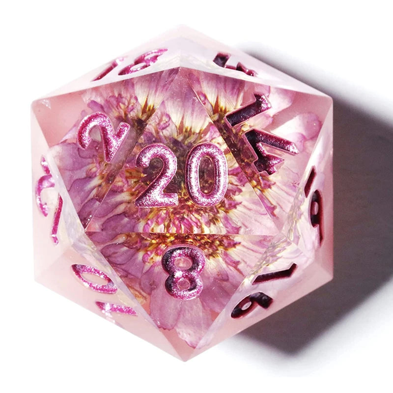 MINI PLANET Polyhedral Resin D20 Dice With Sharp Edges D&D 20 Sided Dice For RPG Table Board Games Handcrafted D20 Dice