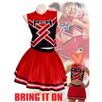 Takerlama RCH Printed Cheerleader Uniform Bring it On Cosplay Women's Fancy Dress Tank Top Mini Skirt Halloween Costume Clothes - Costume Only / XXL
