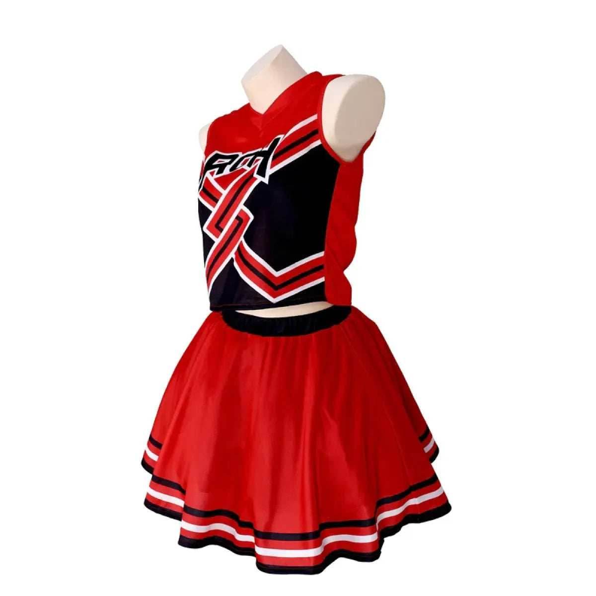 Takerlama RCH Printed Cheerleader Uniform Bring it On Cosplay Women's Fancy Dress Tank Top Mini Skirt Halloween Costume Clothes - Costume Only / XXL