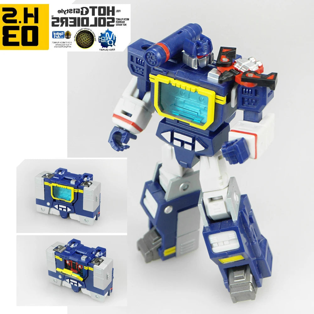 Mini Soundwave With Laserbeak Transformation MFT HS-03 HS03 Hot Soldiers G1 Pocket War Deformation Action Figure Robot Toy Gifts