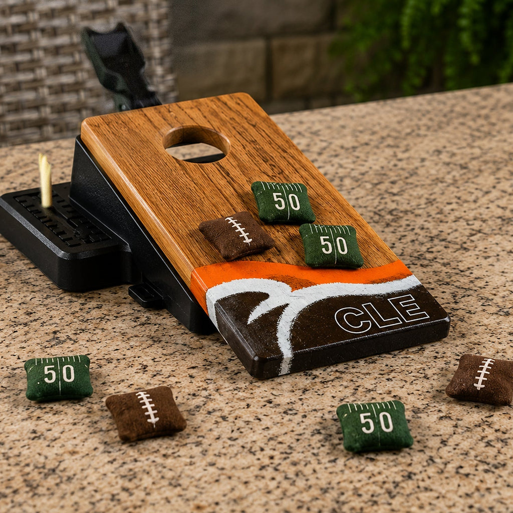 Mini Tabletop Resin & Wood Cornhole Set | Gameday Collection
