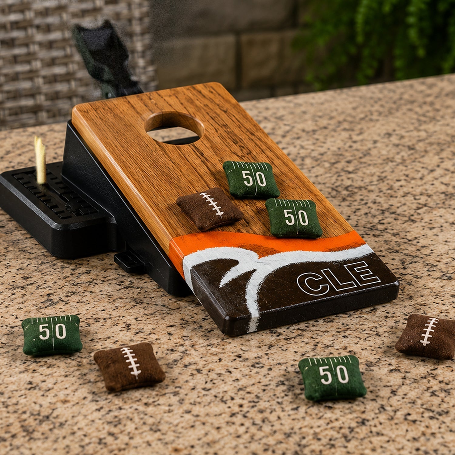 Mini Tabletop Resin & Wood Cornhole Set | Gameday Collection