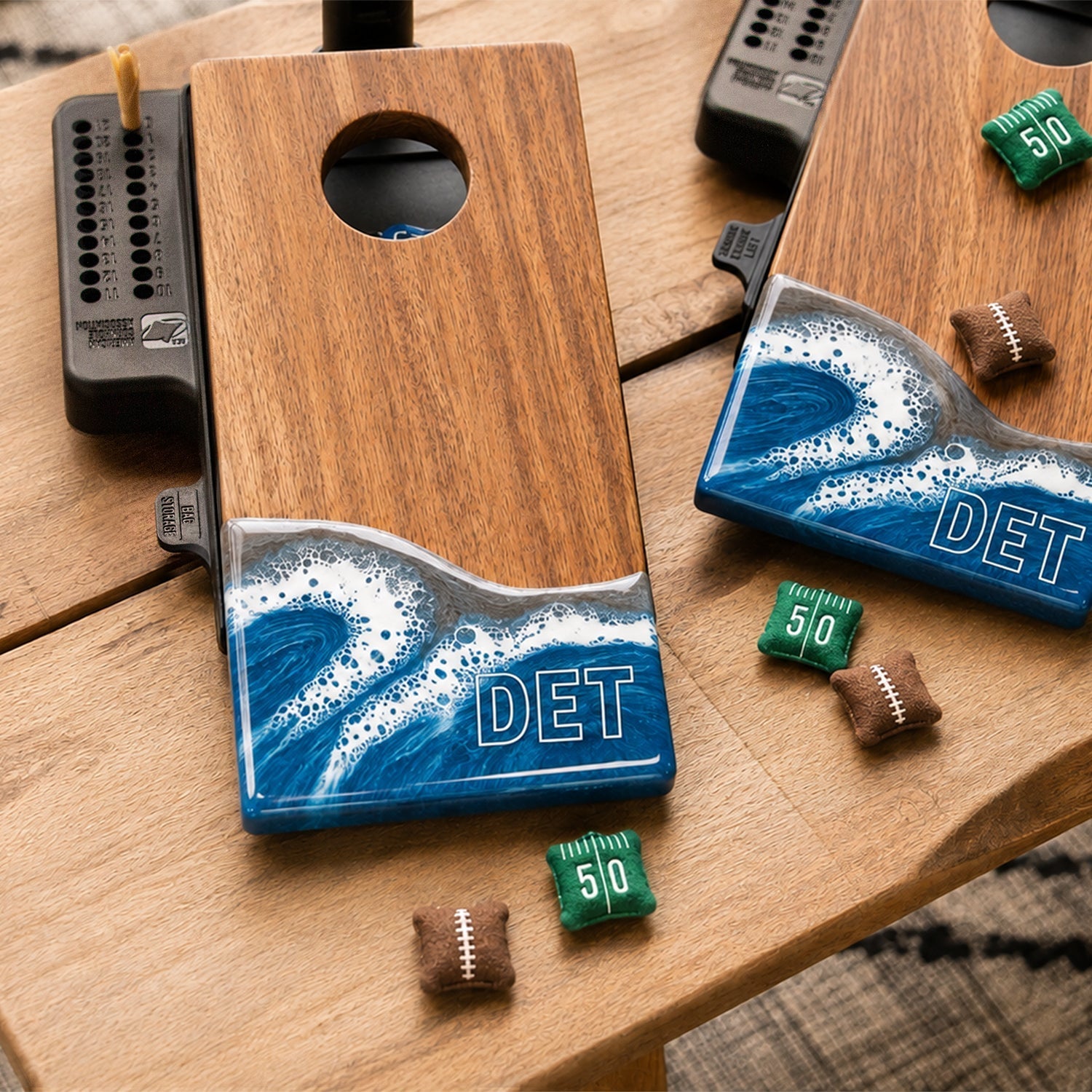 Mini Tabletop Resin & Wood Cornhole Set | Gameday Collection