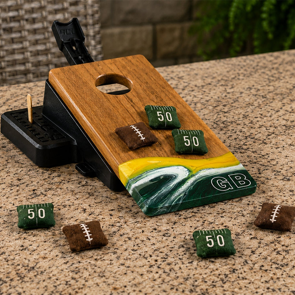 Mini Tabletop Resin & Wood Cornhole Set | Gameday Collection