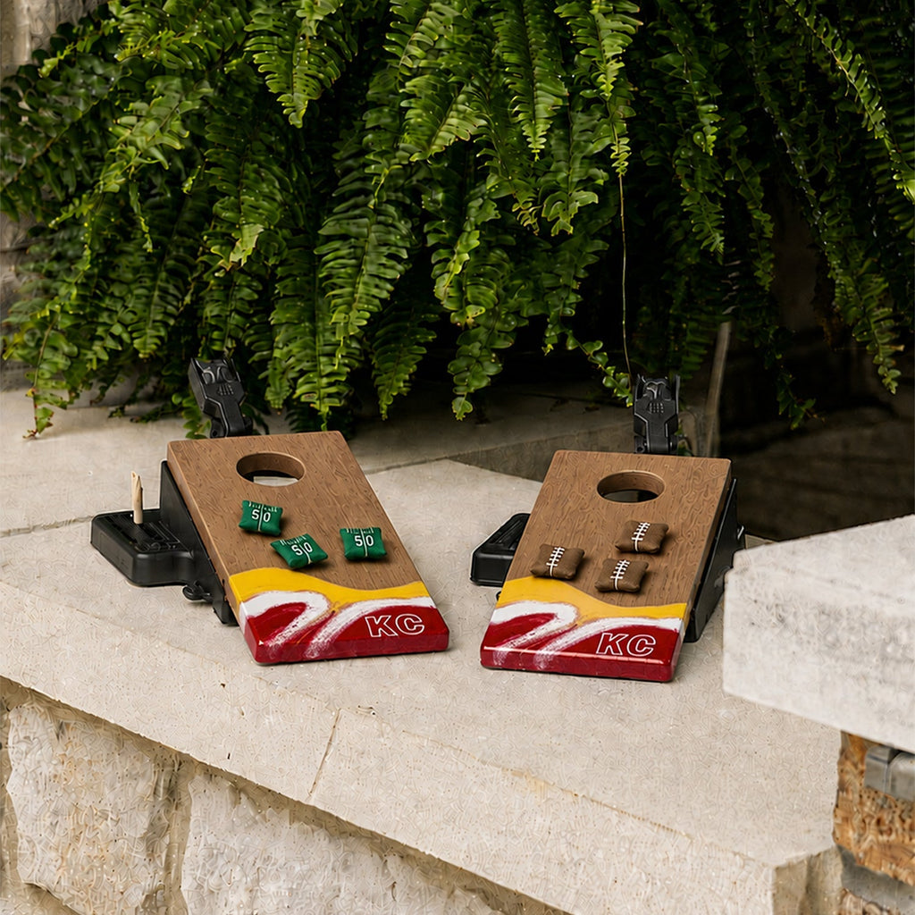 Mini Tabletop Resin & Wood Cornhole Set | Gameday Collection