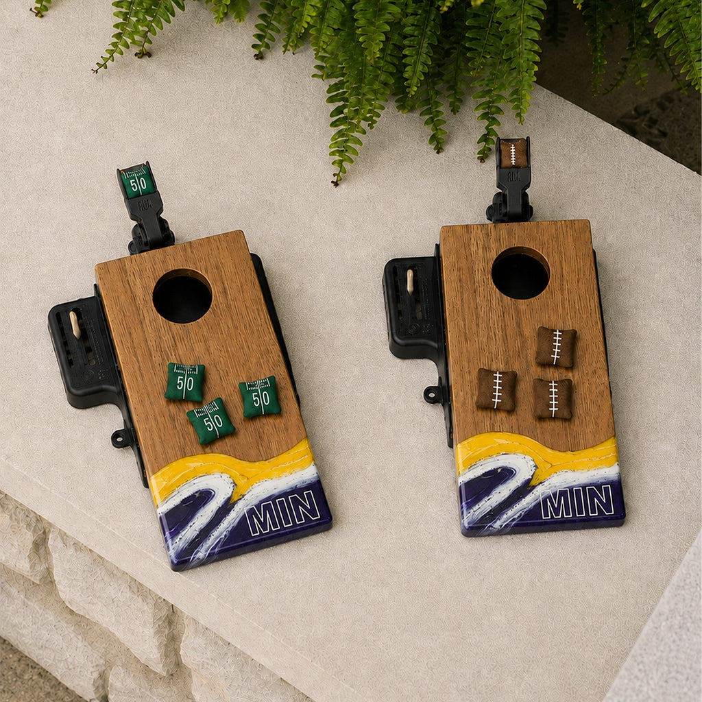 Mini Tabletop Resin & Wood Cornhole Set | Gameday Collection