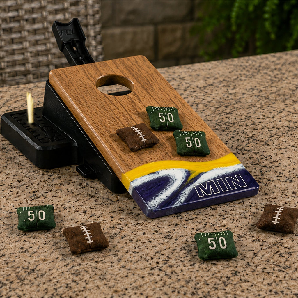 Mini Tabletop Resin & Wood Cornhole Set | Gameday Collection