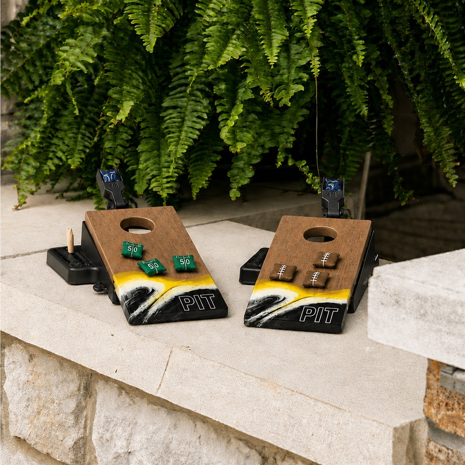 Mini Tabletop Resin & Wood Cornhole Set | Gameday Collection