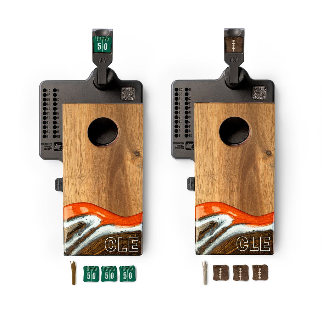 Mini Tabletop Resin & Wood Cornhole Set | Gameday Collection