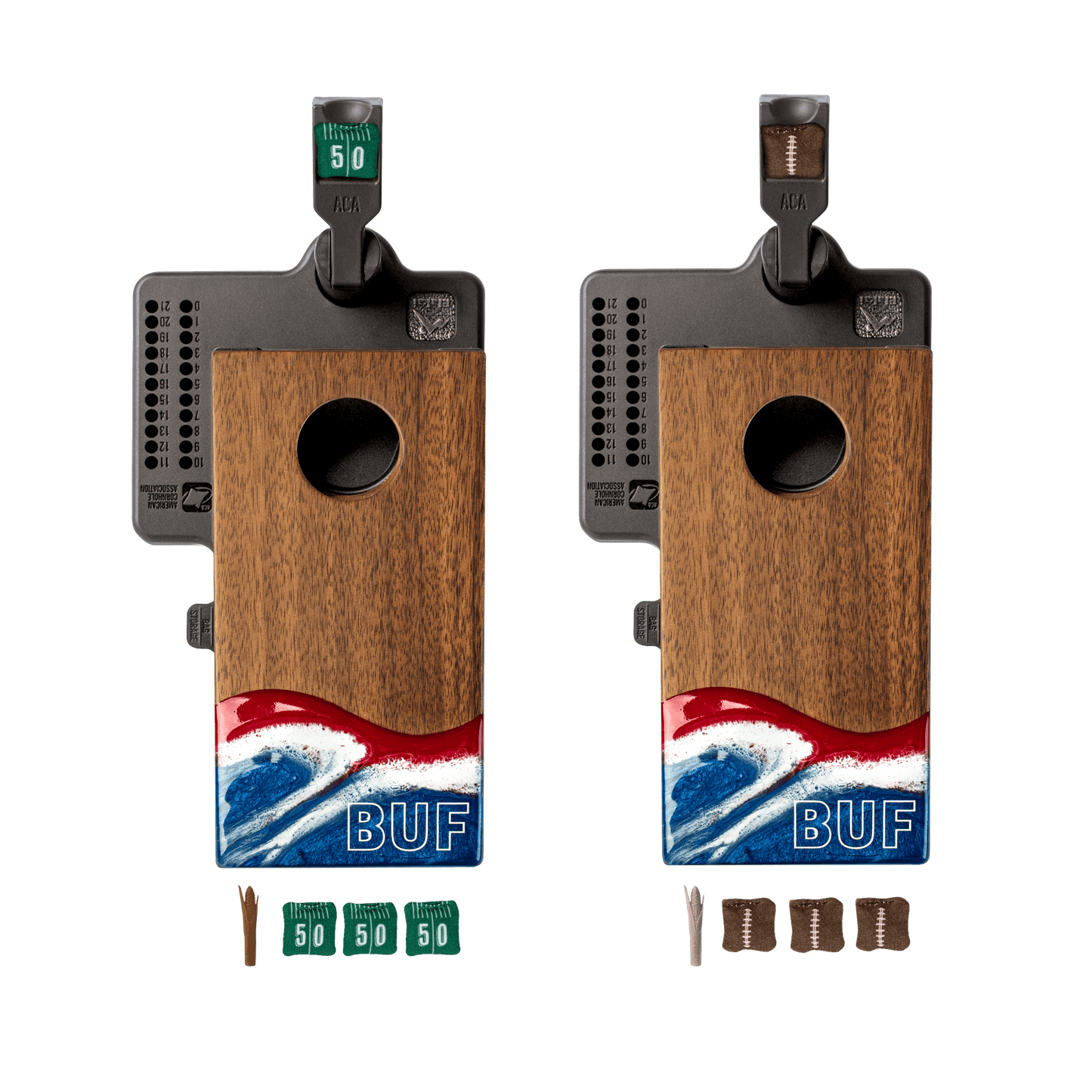 Mini Tabletop Resin & Wood Cornhole Set | Gameday Collection