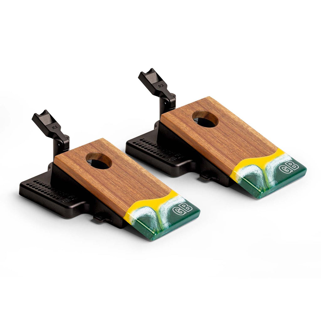 Mini Tabletop Resin & Wood Cornhole Set | Gameday Collection
