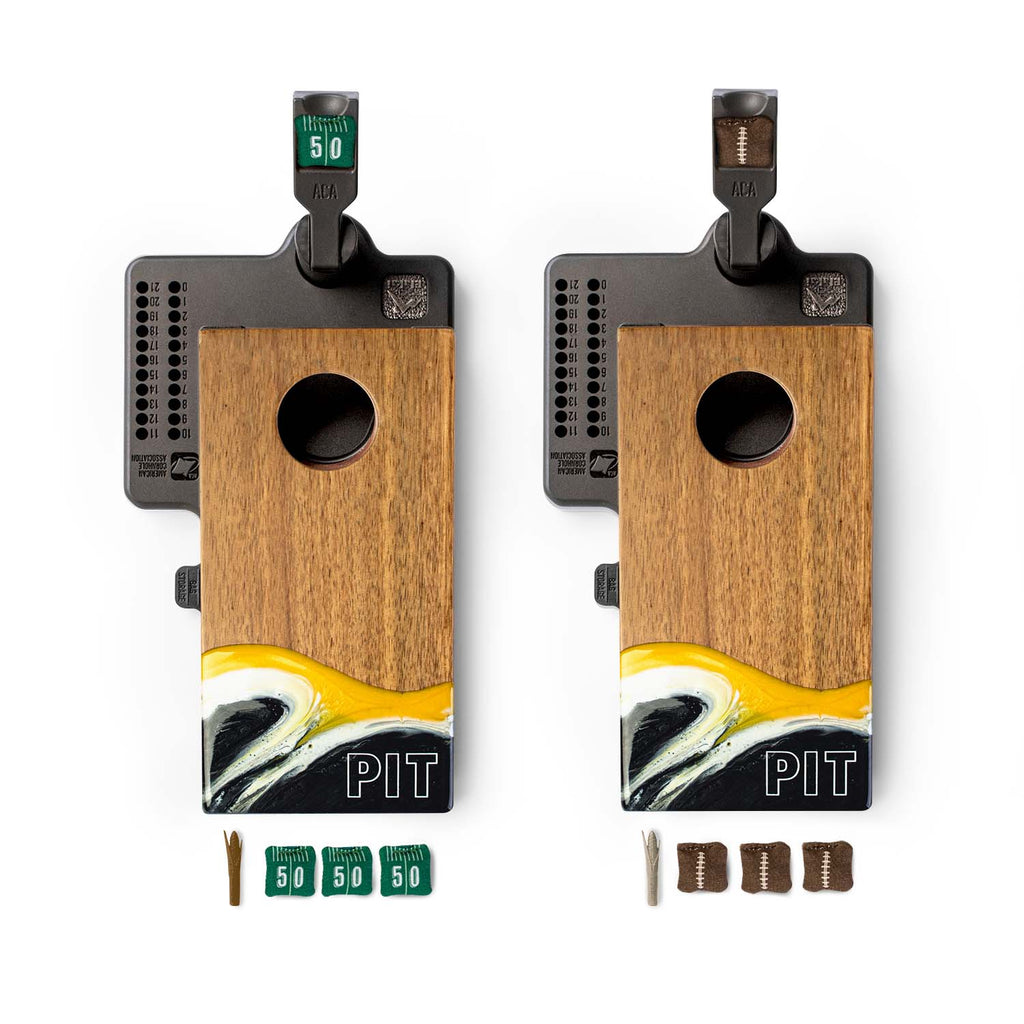 Mini Tabletop Resin & Wood Cornhole Set | Gameday Collection