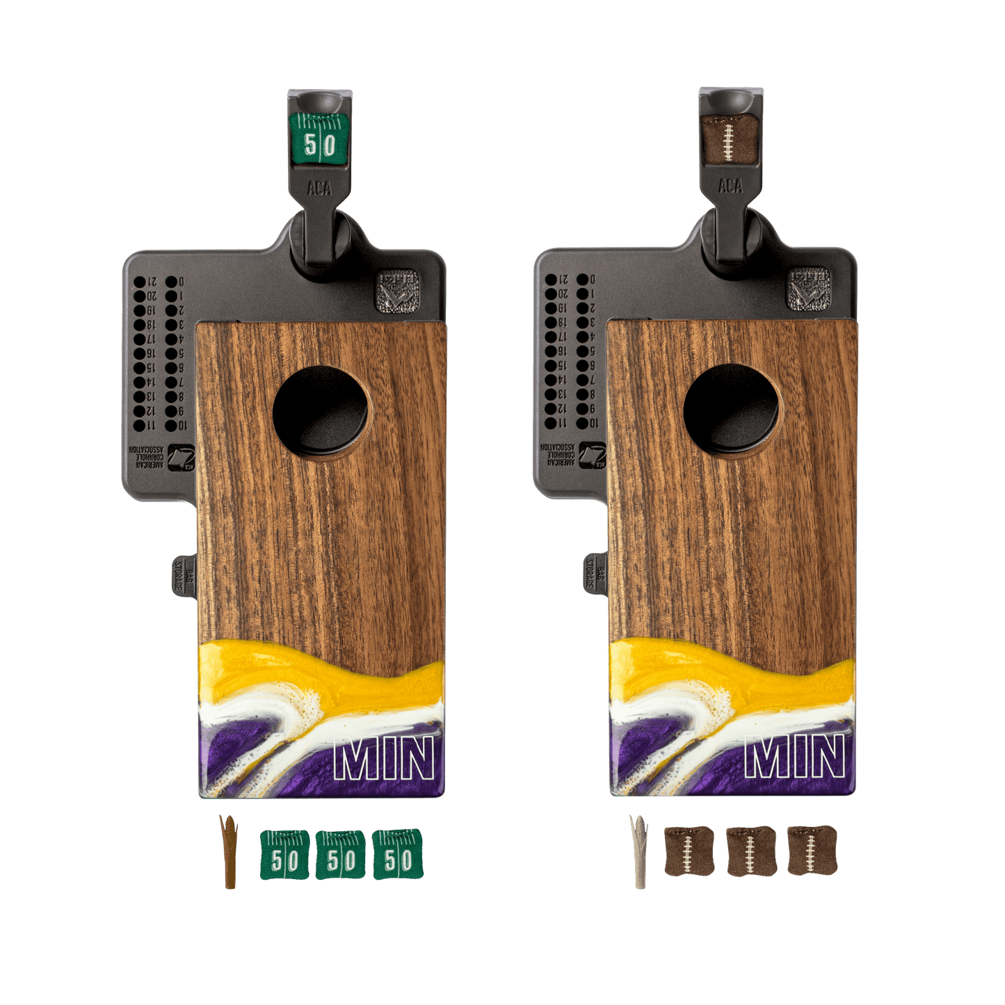 Mini Tabletop Resin & Wood Cornhole Set | Gameday Collection