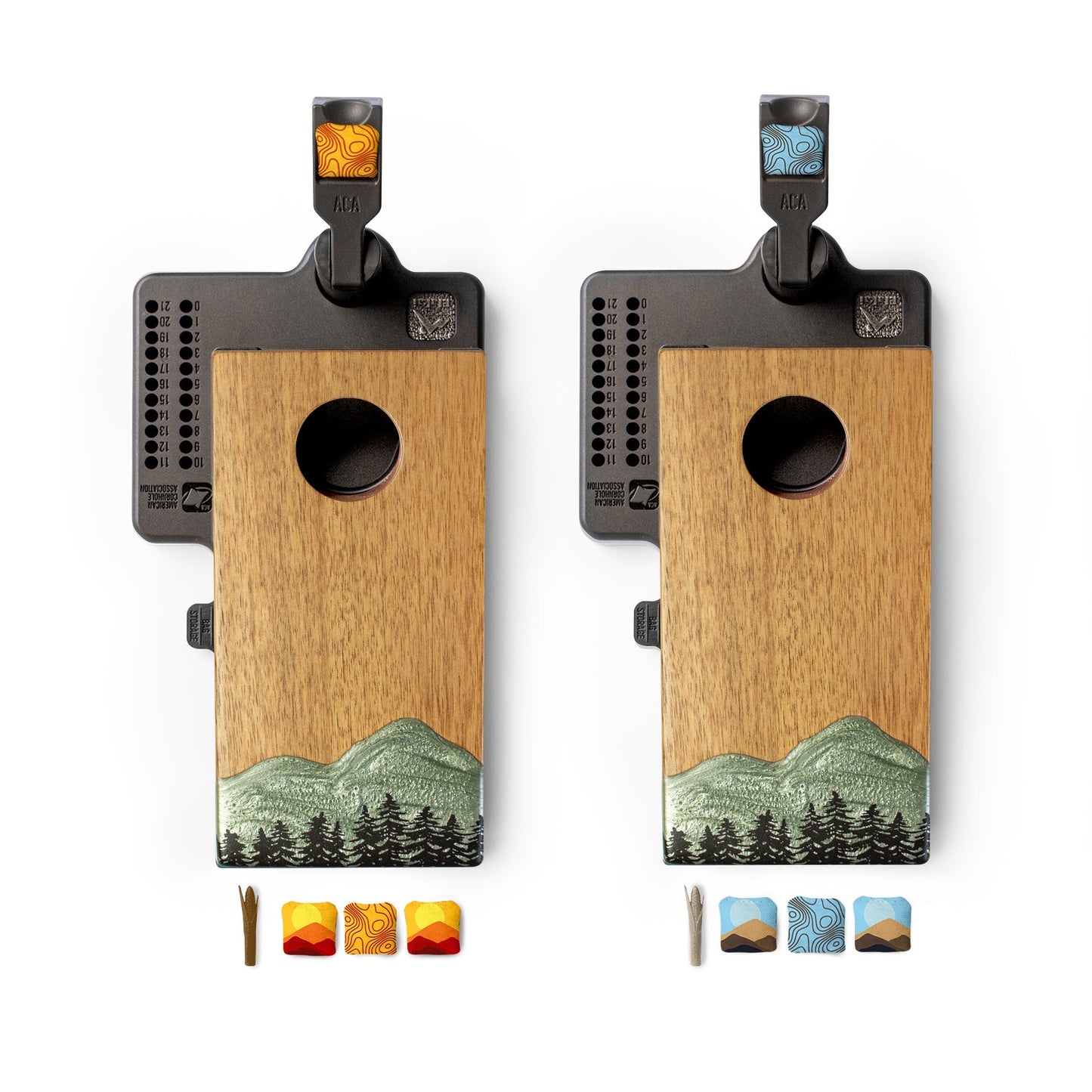 Mini Tabletop Resin & Wood Cornhole Set | Mountain Collection