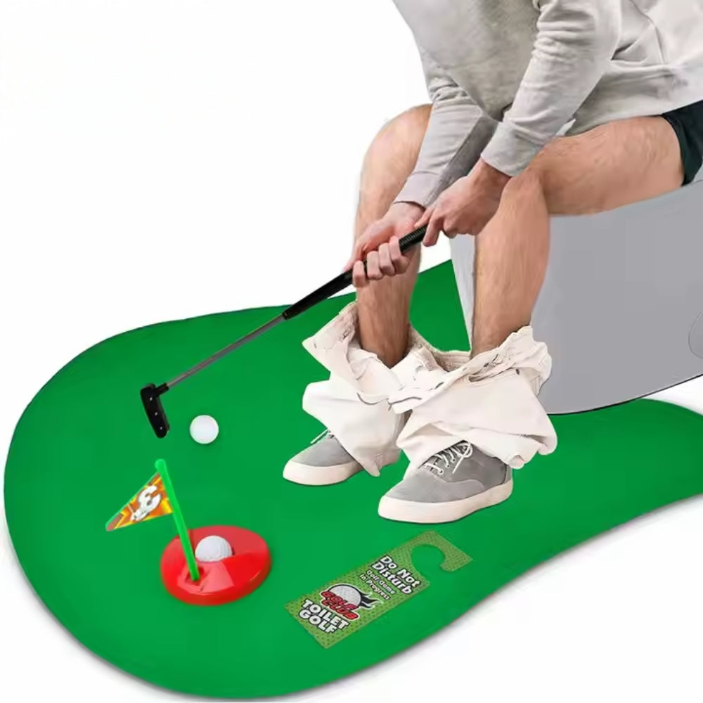 Mini Toilet Golf Toy Set Toilet Time Golf Game  Set Golf Training