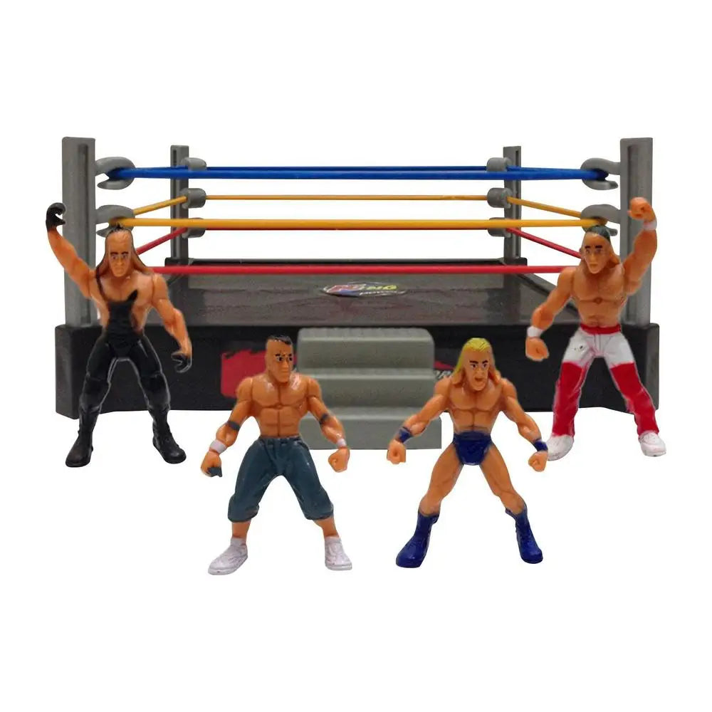 Mini Wrestling Ring Battle Pack-Play Set With Action Figures DIY Realistic Wrestler Building Pretend Play Educational Toy