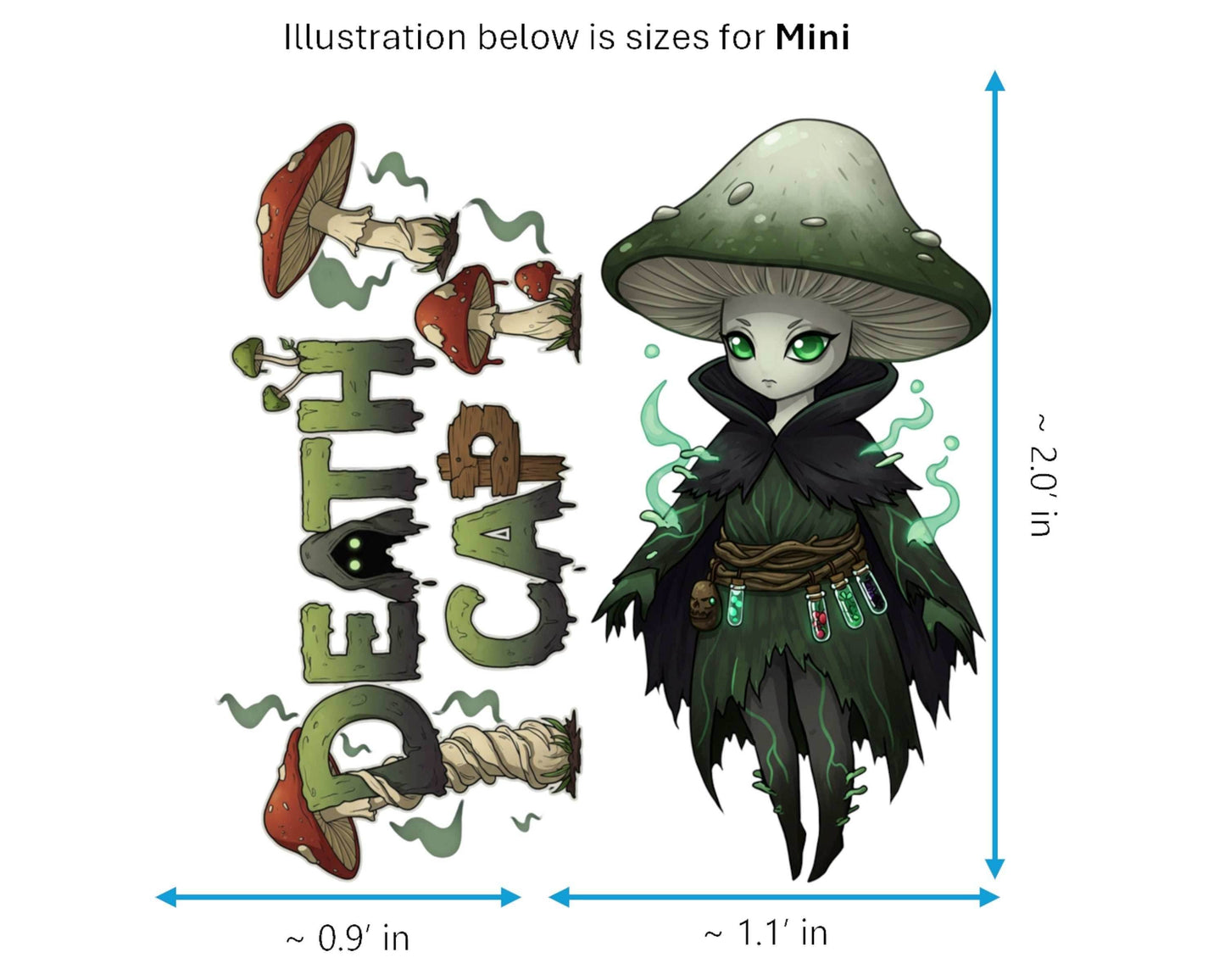 Death Cap Sticker and Magnet - Deadly Deceiver Fungikins™ – Poisonous Mushroom Art | Waterproof & UV-Proof - Sticker / Mini