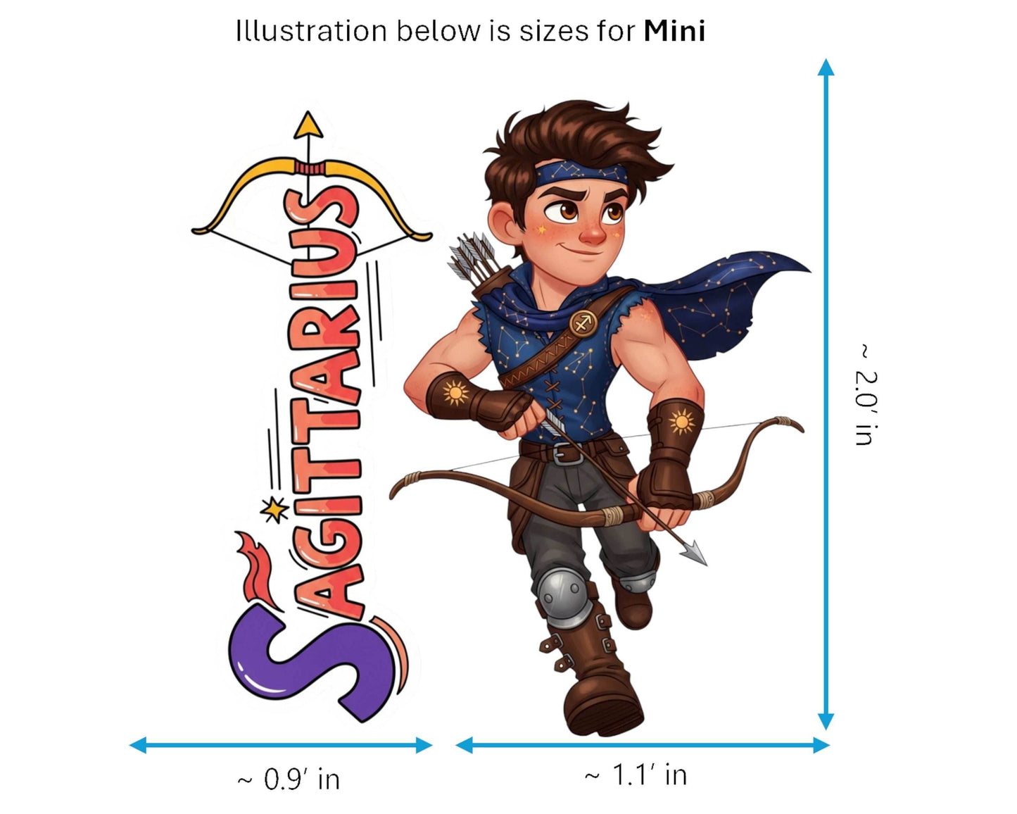 Sagittarius Sticker and Magnet - the Adventurer Horoskins™ – Zodiac Fire Sign | Waterproof & UV-Proof - Sticker / Mini