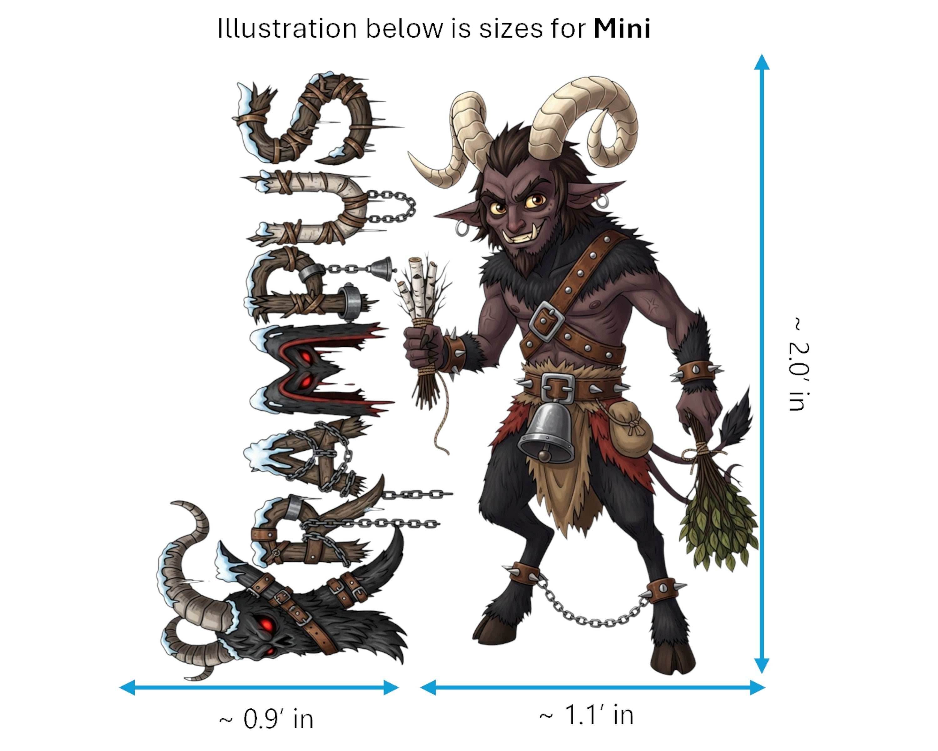 Krampus Sticker and Magnet - Shadow of Saint Nicholas Mythkins™ – Christmas Folklore Demon | Waterproof & UV-Proof - Sticker / Mini